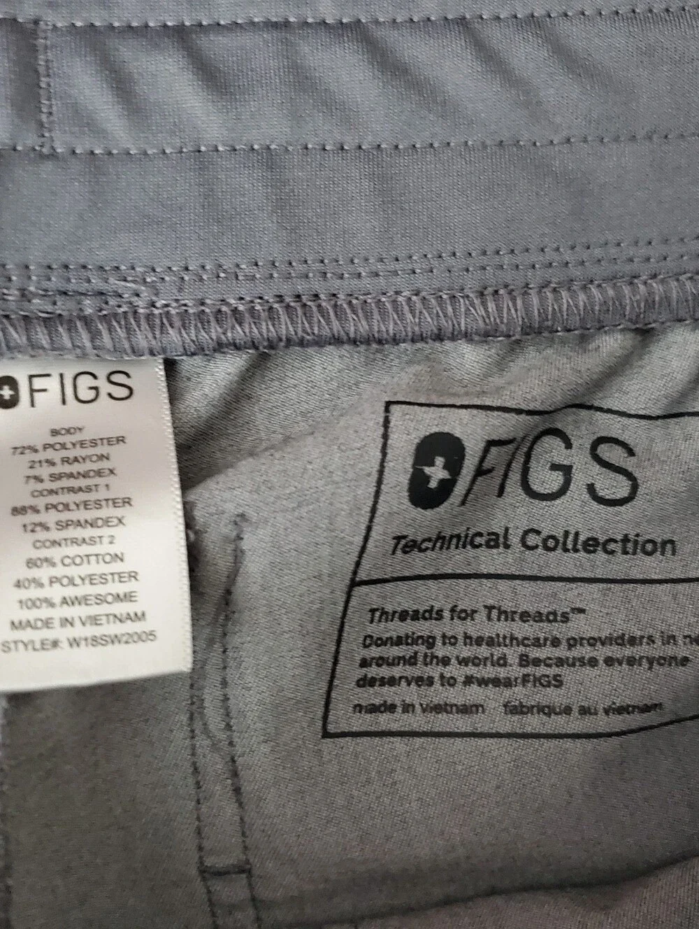 FIGS Zamora Jogger Scrub Pants Womens XS Charcoal Medical Nurse Workwear Cargo